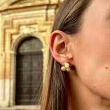 Peach Crystal Studs