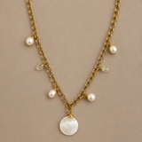 Minimal pearl Charm Necklace