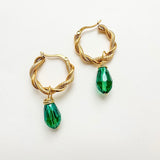 Teal Crystal Rope Hoops