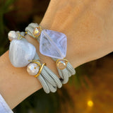 White & Cream Toned Wrap-over