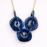 Navy Blue Curb Chain Necklace