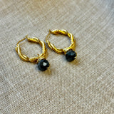 Navy & Amber Hoops