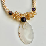 Sliced Agate Cluster Necklace