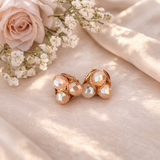 Peach Crystal Studs