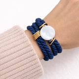 Navy & Mother of Pearl Wrapover