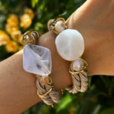 White & Nude Wrap-over bracelet