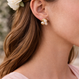 Peach Crystal Studs