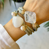 White & Cream Toned Wrap-over