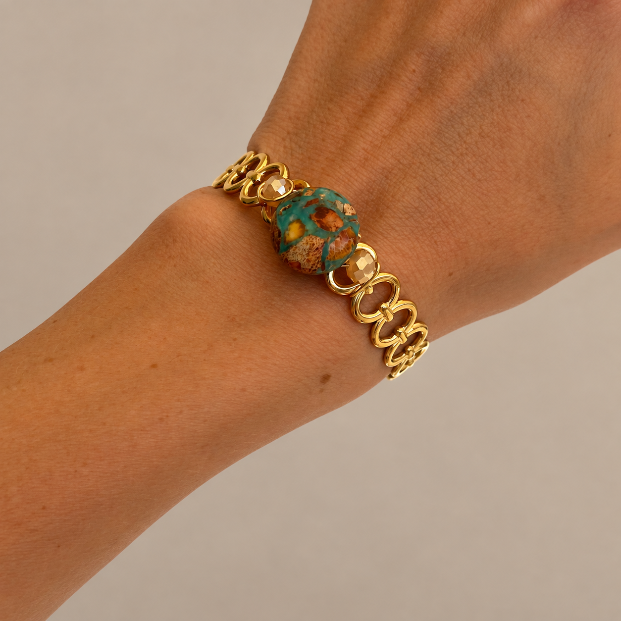 Autumn Mosaic Stone Bangle