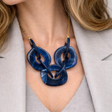 Navy Blue Curb Chain Necklace