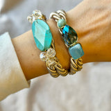 Turquoise Crystal Wrap-over Bracelet