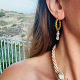 Double Crystal Hoops