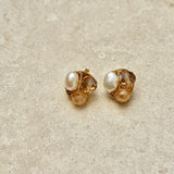 Fresh Water Pearl & Crystal Studs
