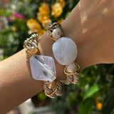 White & Nude Wrap-over bracelet