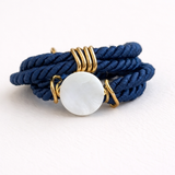 Navy & Mother of Pearl Wrapover