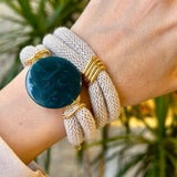 Teal & Cream Wrap-over