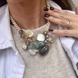 Aqua Neutral Statement Necklace
