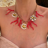 Sorrento Coral Lemon Charm Necklace