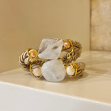 White & Nude Wrap-over bracelet