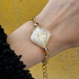Cream bead chain bracelet 