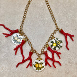 Sorrento Coral Lemon Charm Necklace