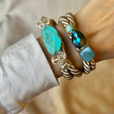 Turquoise Crystal Wrap-over Bracelet