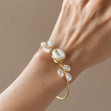 Cowrie & crystal shell bangle