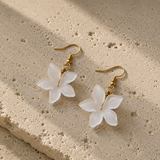 White Lilly Drop Earrings
