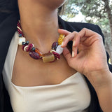 Burgundy statement necklace autumn