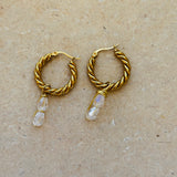 Double Crystal Hoops