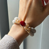 Maroon & Cream toned bracelet