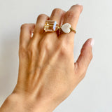 Champagne Glass & Heart Rings