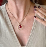 Cherry Red Loop Necklace