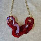 Merry Red Curb Chain statement