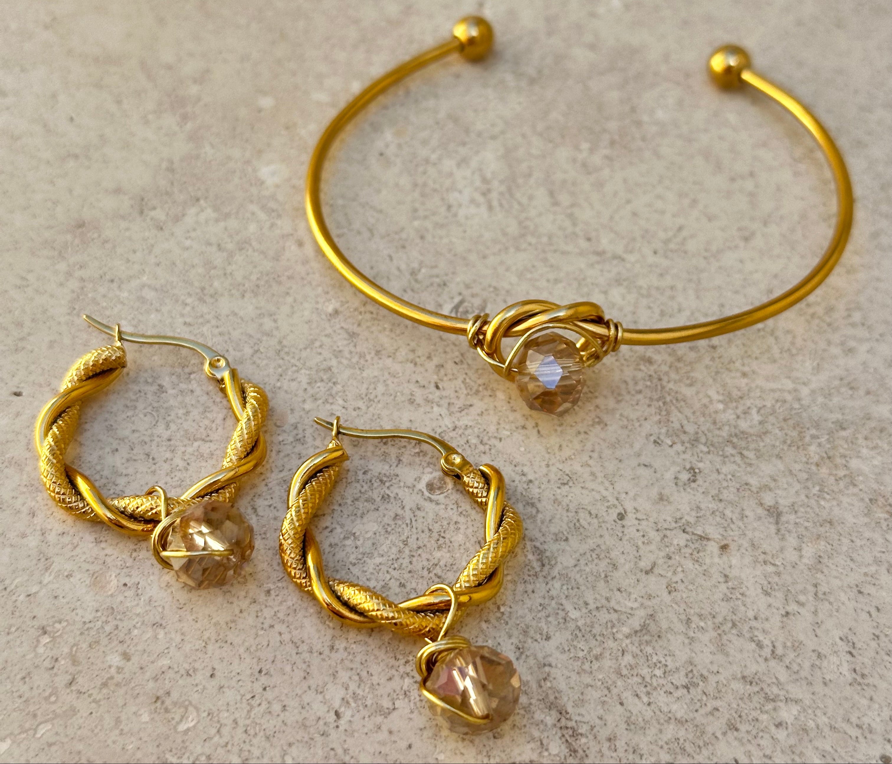 bangle earrings champagne
