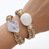 White & Nude Wrap-over bracelet