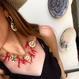Sorrento Coral Lemon Charm Necklace