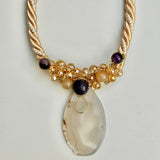 Sliced Agate Cluster Necklace