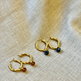 Navy & Amber Hoops