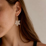 White Lilly Drop Earrings
