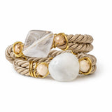 White & Nude Wrap-over bracelet