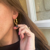 Navy & Amber Hoops