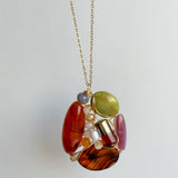 Amber Mood Cluster Necklace