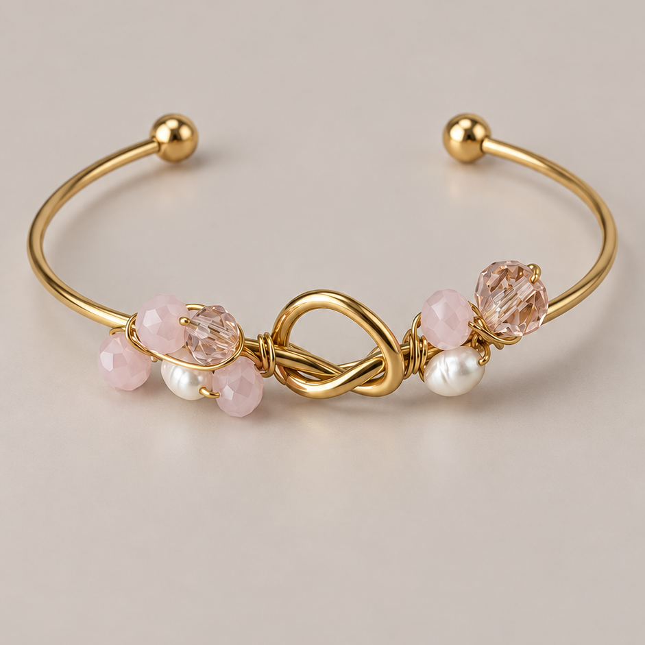 Pink & pearl bangle