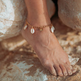 Boho Shell Initial anklet