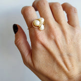 Trio fresh water pearl ring