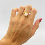 Light peach single bead ring